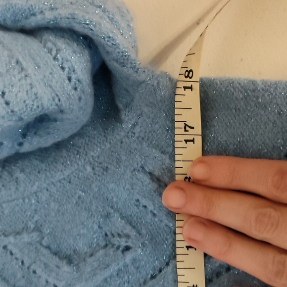 Talbots Knit Sweater blue sparkly size extra small - Picture 7 of 7